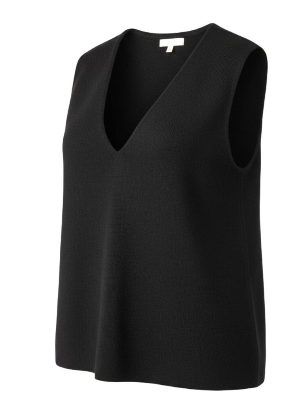 Oak + Fort Black Sleeveless Micro Fleece V-Neck Pullover Vest - Women's Medium M